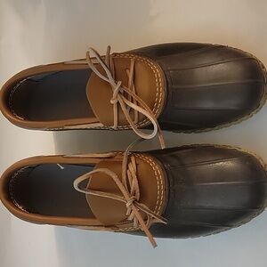 LL Bean Men's Brown Rubber Low Top Unlined Moccasins Duck Boots Size 11 M